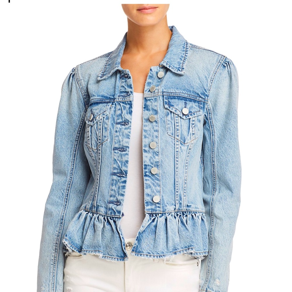 Blank NYC Blue Denim Jean Peplum Jacket Sz Small blanknyc